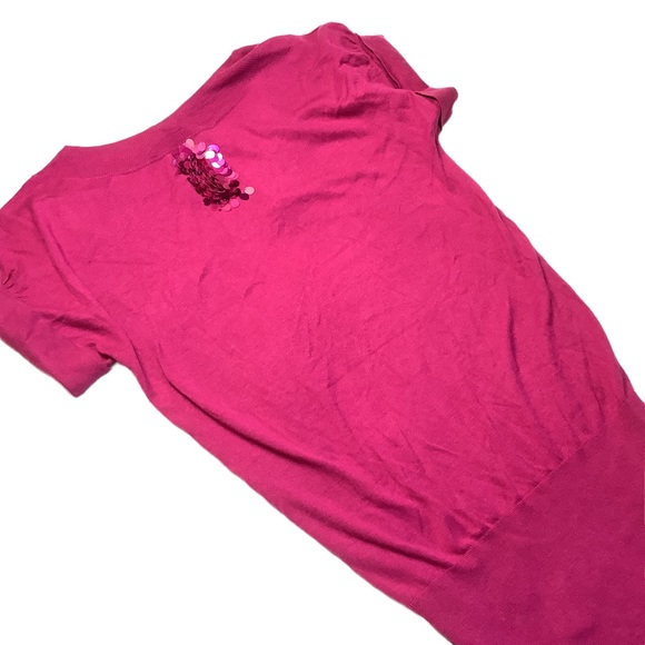 Small Raspberry Rebecca Taylor Open Back Dress Cashmere Silk - Picture 6 of 12